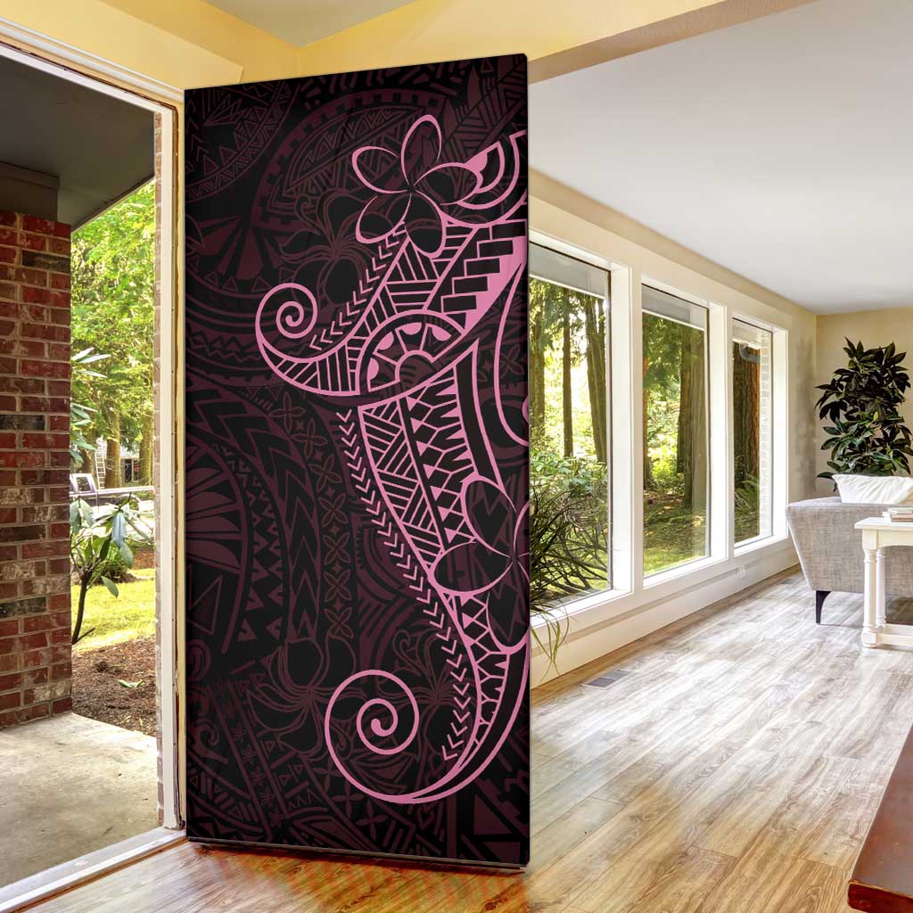 Black Pink Polynesian Tribal Door Cover - Polynesian Pride