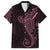 Black Pink Polynesian Tribal Family Matching Long Sleeve Bodycon Dress and Hawaiian Shirt - Polynesian Pride