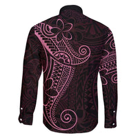 Black Pink Polynesian Tribal Family Matching Long Sleeve Bodycon Dress and Hawaiian Shirt - Polynesian Pride