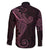 Black Pink Polynesian Tribal Family Matching Long Sleeve Bodycon Dress and Hawaiian Shirt - Polynesian Pride