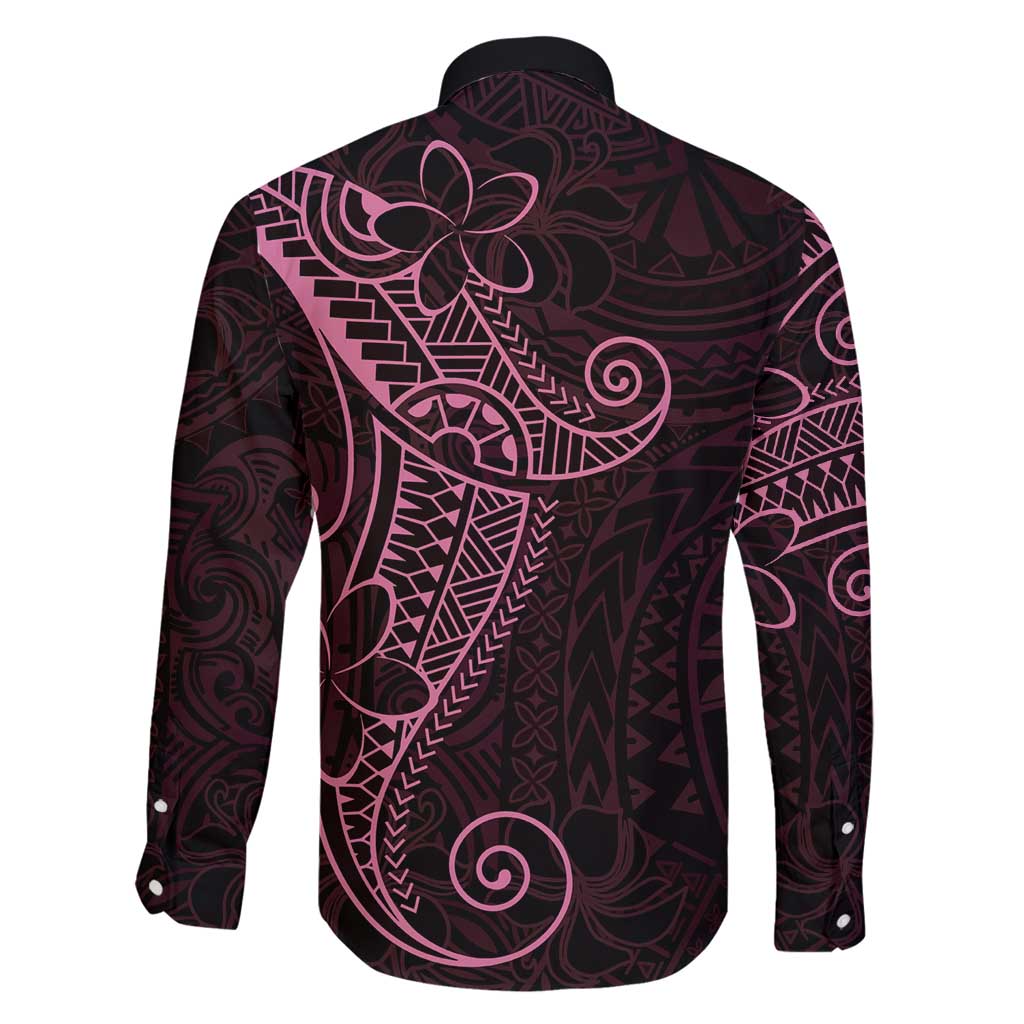 Black Pink Polynesian Tribal Family Matching Off Shoulder Short Dress and Hawaiian Shirt LT9 - Polynesian Pride