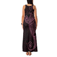 Black Pink Polynesian Tribal Family Matching Tank Maxi Dress and Hawaiian Shirt LT9 - Polynesian Pride