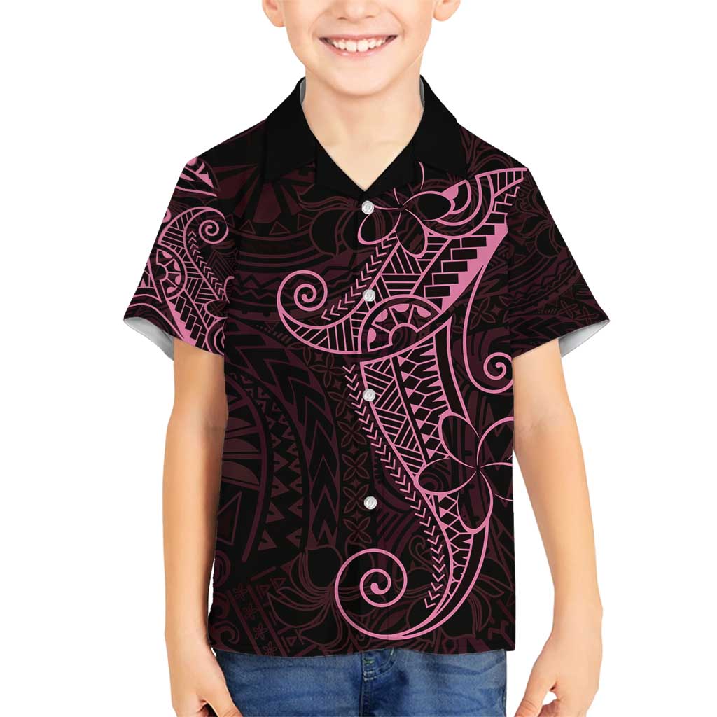 Black Pink Polynesian Tribal Family Matching Tank Maxi Dress and Hawaiian Shirt LT9 Son's Shirt Pink - Polynesian Pride