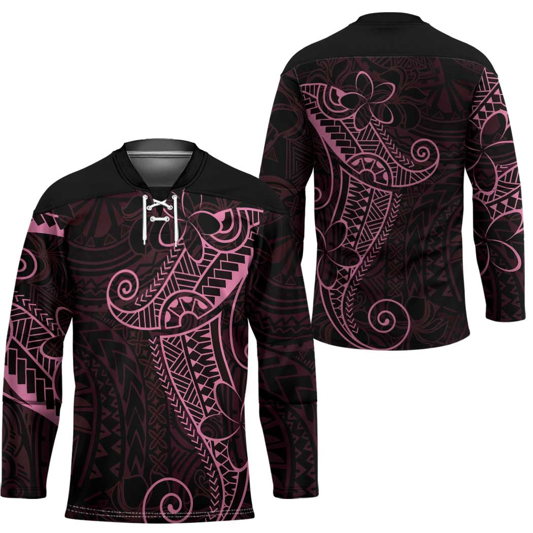 Black Pink Polynesian Tribal Hockey Jersey - Polynesian Pride