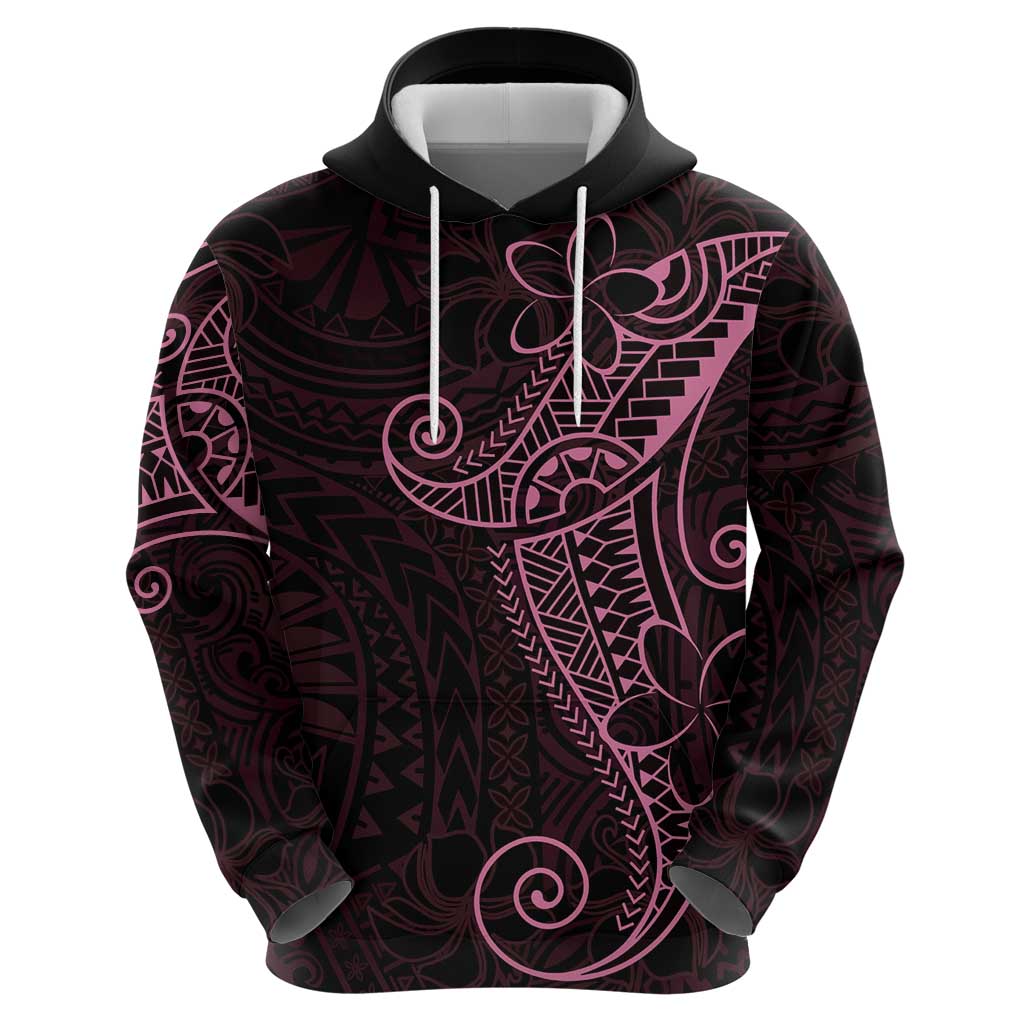 Black Pink Polynesian Tribal Hoodie - Polynesian Pride