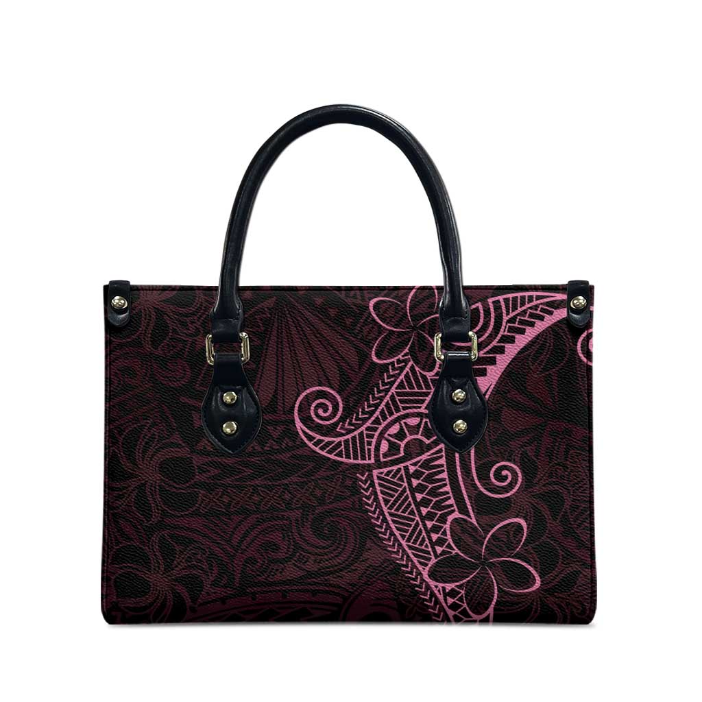 Black Pink Polynesian Tribal Leather Bag - Polynesian Pride