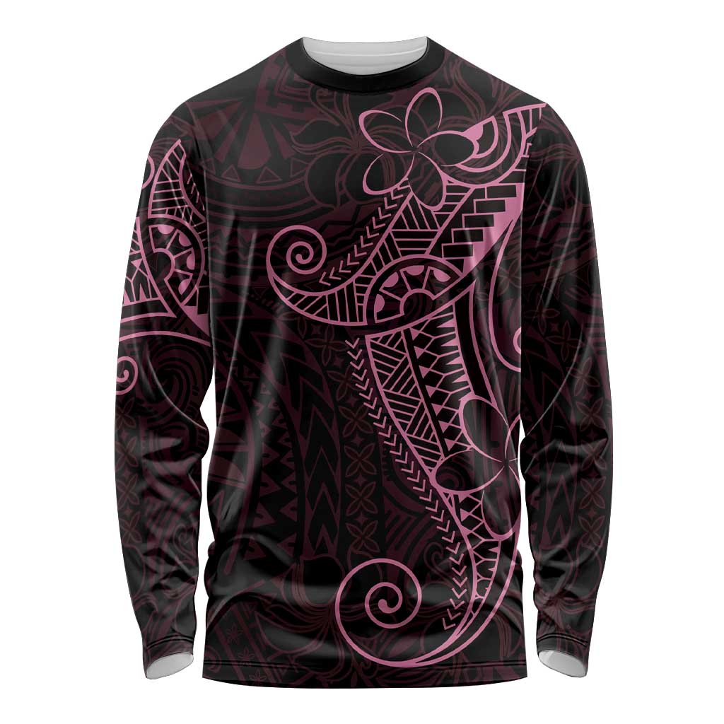 Black Pink Polynesian Tribal Long Sleeve Shirt - Polynesian Pride