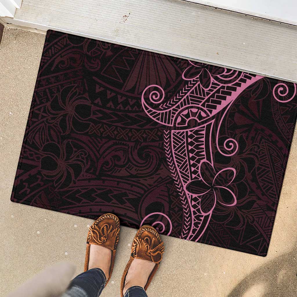 Black Pink Polynesian Tribal Rubber Doormat LT9 - Polynesian Pride