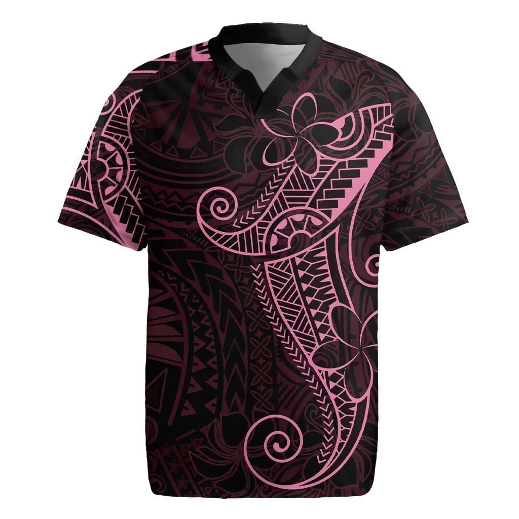 Black Pink Polynesian Tribal Rugby Jersey - Polynesian Pride