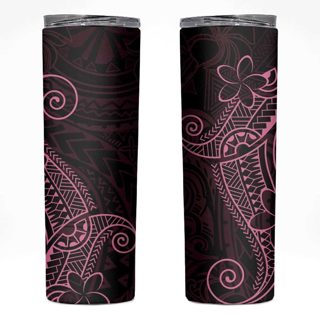 Black Pink Polynesian Tribal Skinny Tumbler - Polynesian Pride
