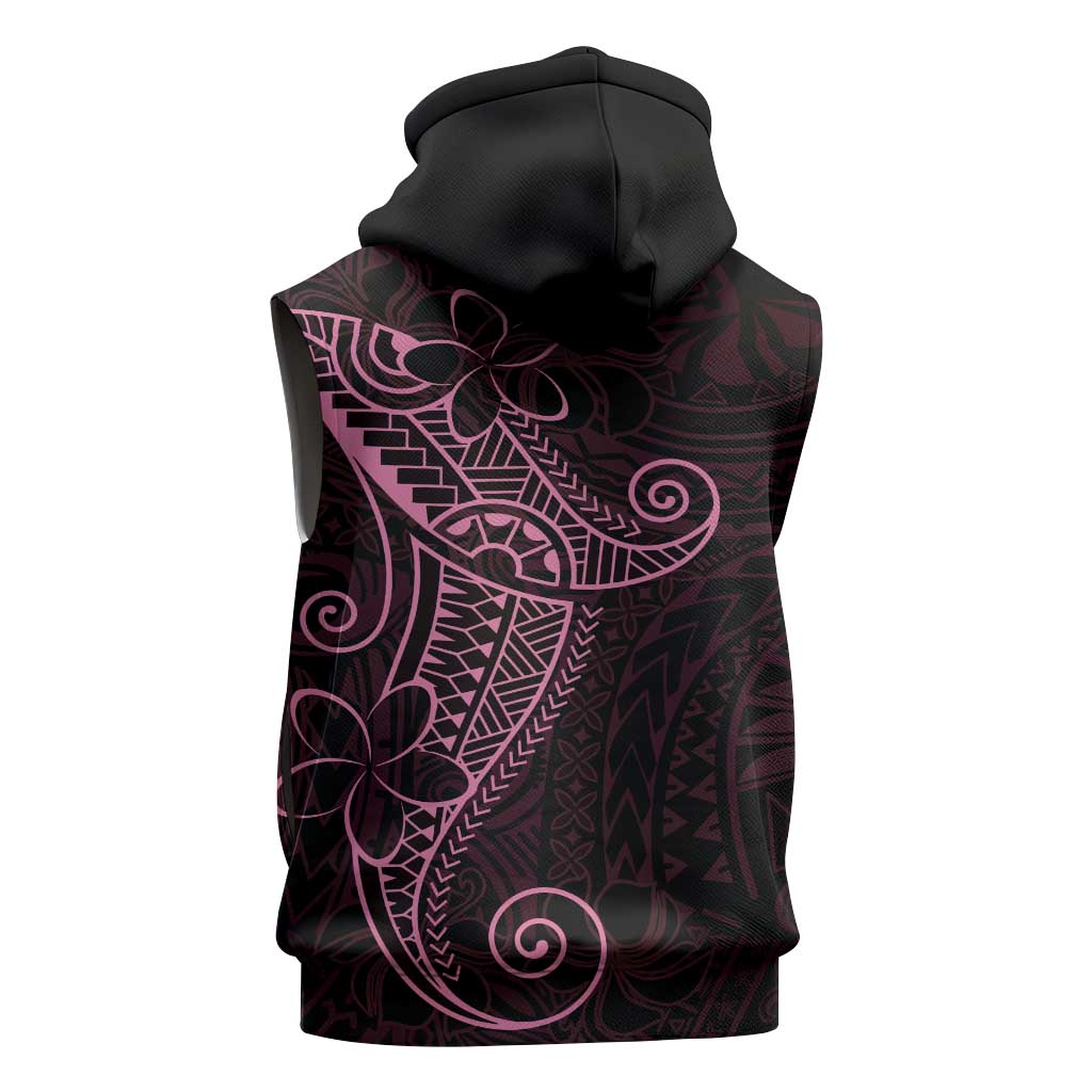 Black Pink Polynesian Tribal Sleeveless Hoodie - Polynesian Pride