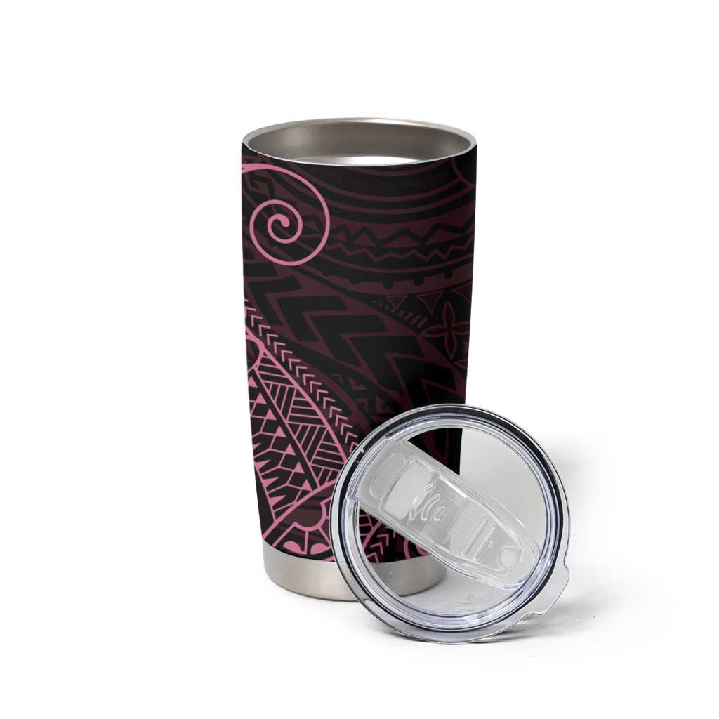 Black Pink Polynesian Tribal Tumbler Cup - Polynesian Pride