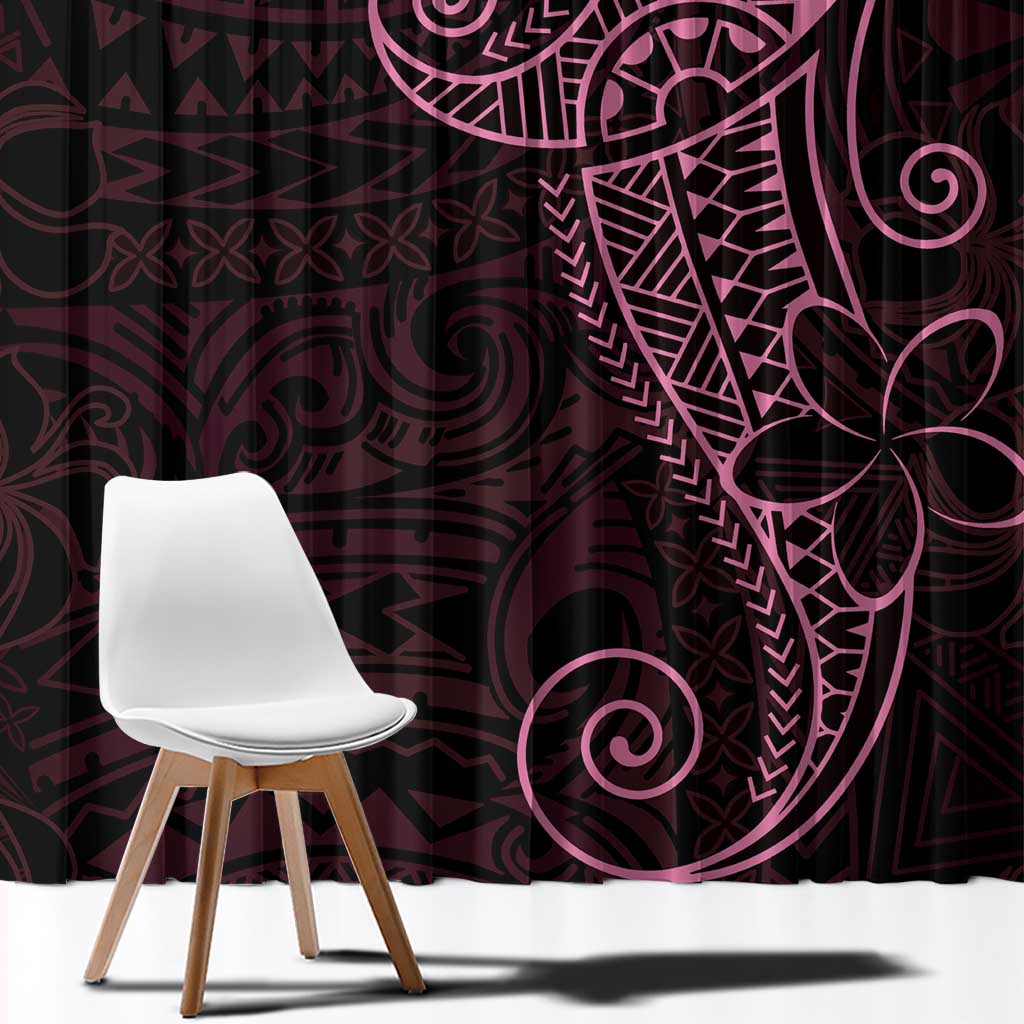 Black Pink Polynesian Tribal Window Curtain LT9 - Polynesian Pride