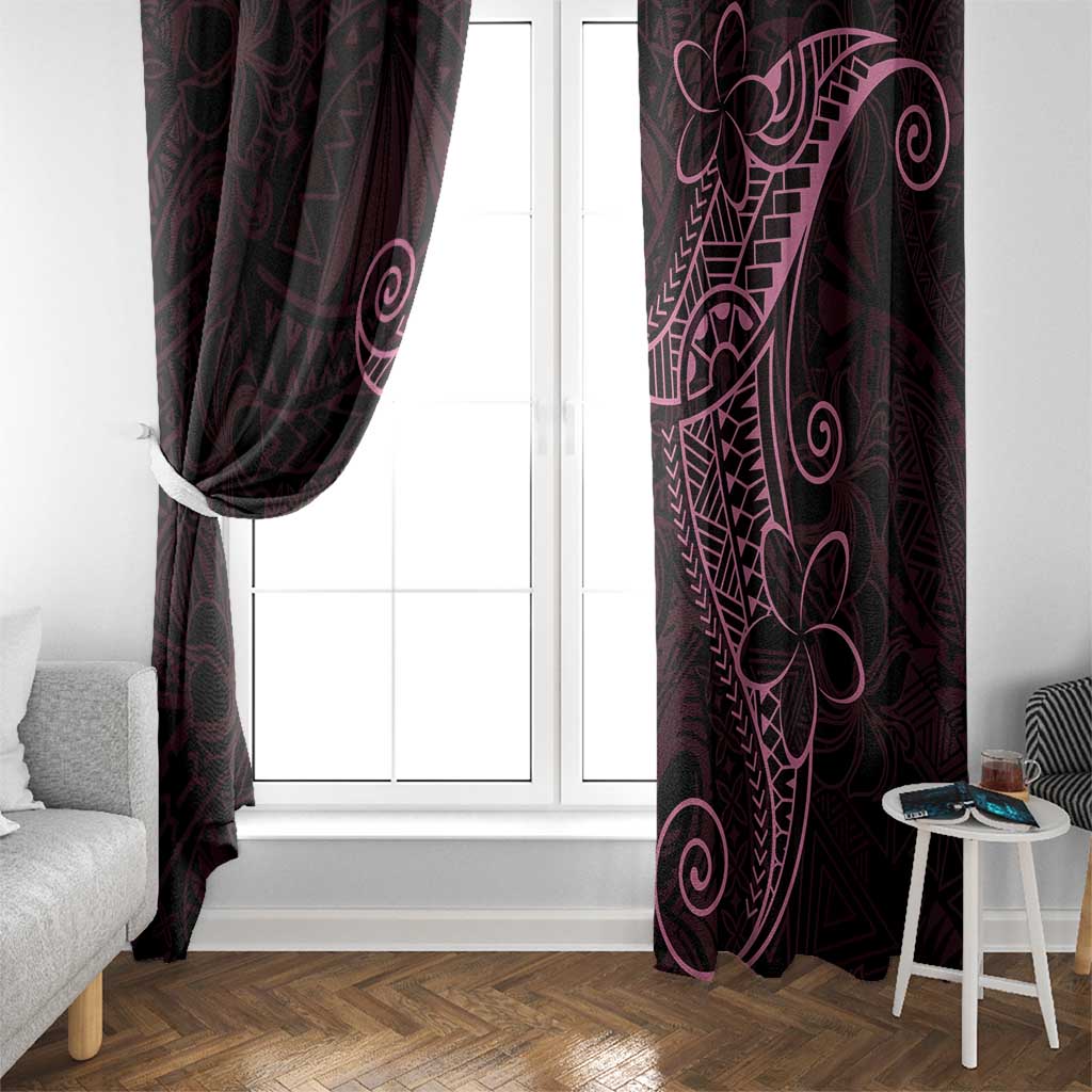 Black Pink Polynesian Tribal Window Curtain LT9 - Polynesian Pride