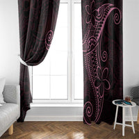 Black Pink Polynesian Tribal Window Curtain LT9 - Polynesian Pride