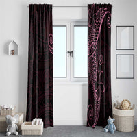 Black Pink Polynesian Tribal Window Curtain LT9 - Polynesian Pride