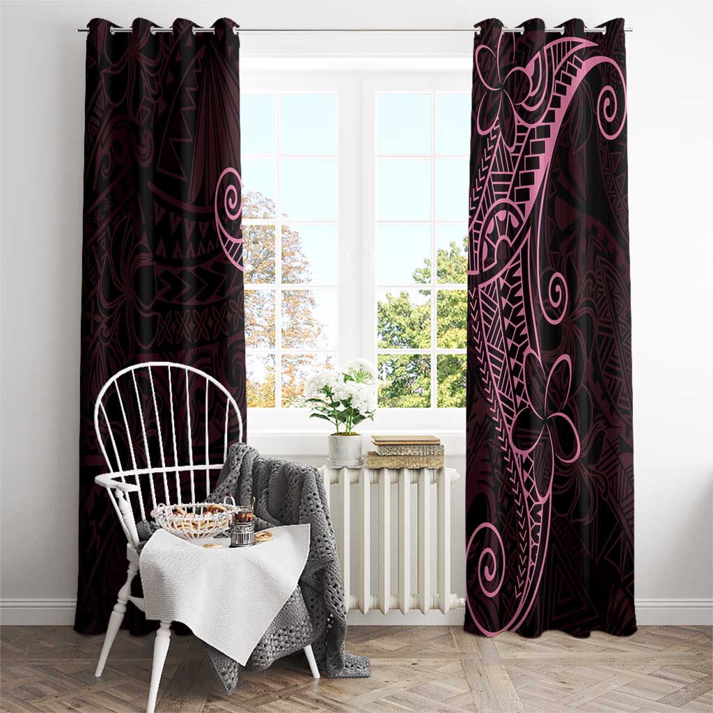 Black Pink Polynesian Tribal Window Curtain LT9 - Polynesian Pride