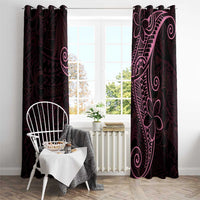 Black Pink Polynesian Tribal Window Curtain LT9 - Polynesian Pride