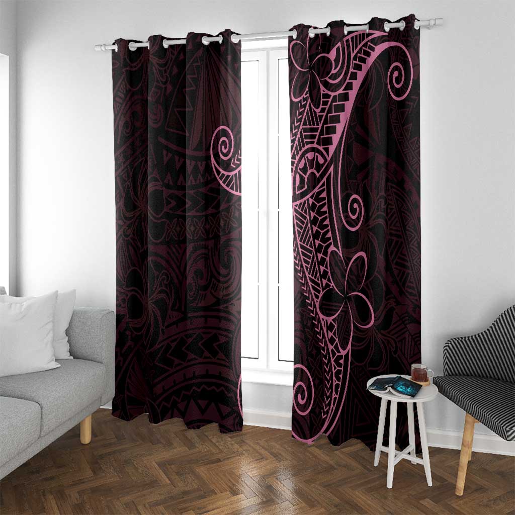 Black Pink Polynesian Tribal Window Curtain LT9 With Grommets Pink - Polynesian Pride