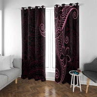 Black Pink Polynesian Tribal Window Curtain LT9 With Grommets Pink - Polynesian Pride