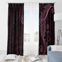 Black Pink Polynesian Tribal Window Curtain LT9 - Polynesian Pride