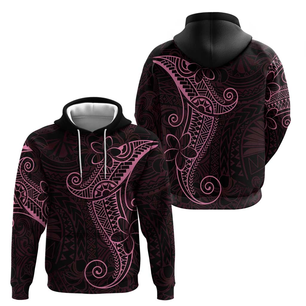 Black Pink Polynesian Tribal Zip Hoodie - Polynesian Pride