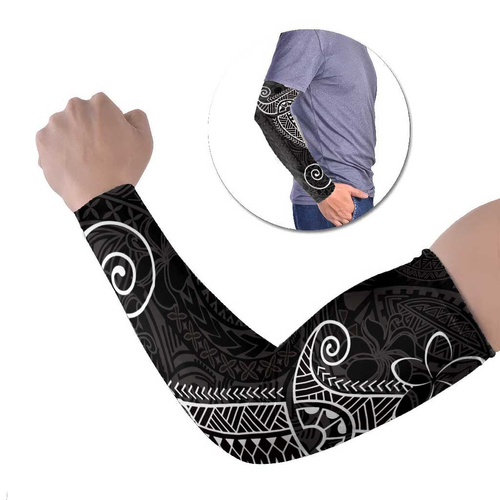 Black White Polynesian Tribal Arm Sleeves LT9 Set of 2 White - Polynesian Pride