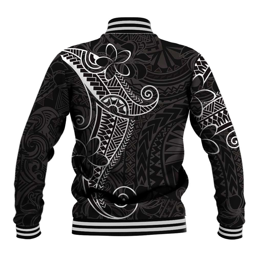 Black White Polynesian Tribal Baseball Jacket LT9 - Polynesian Pride