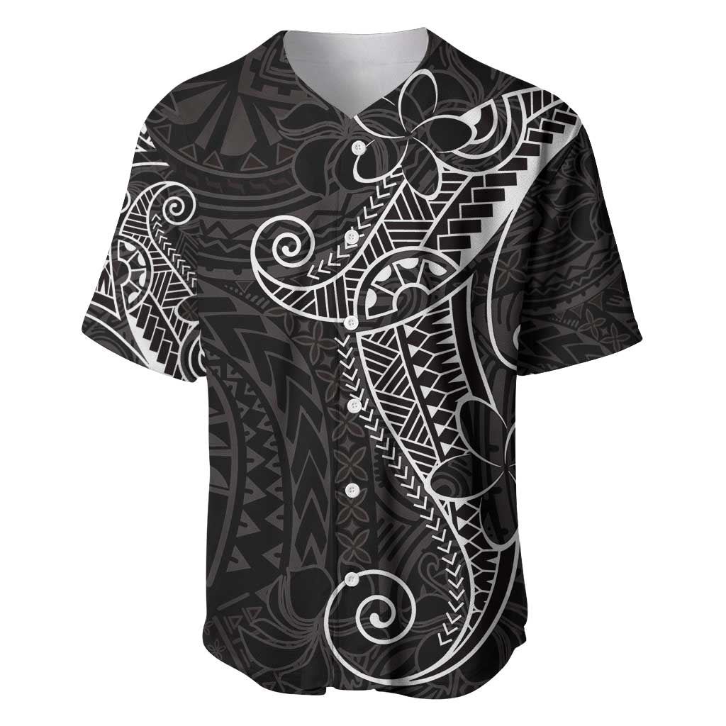 Black White Polynesian Tribal Baseball Jersey - Polynesian Pride