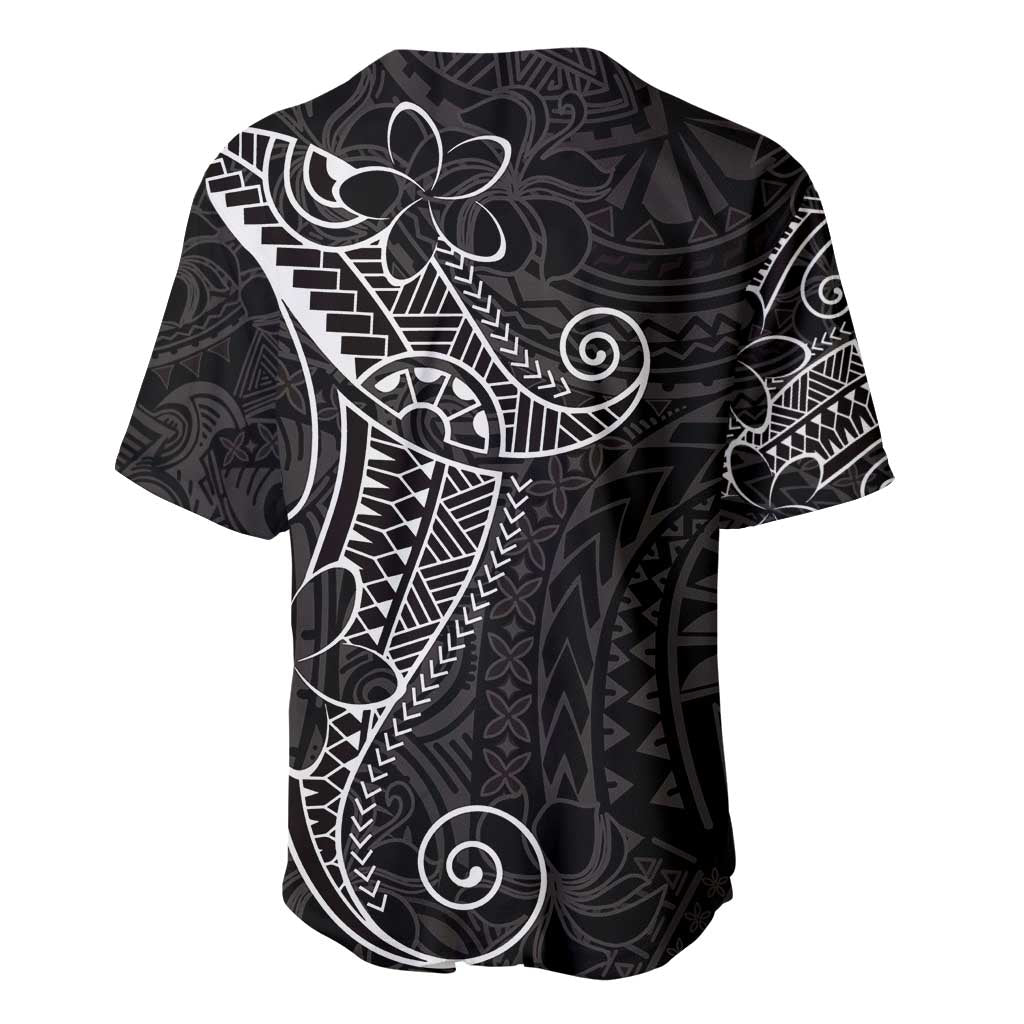 Black White Polynesian Tribal Baseball Jersey - Polynesian Pride