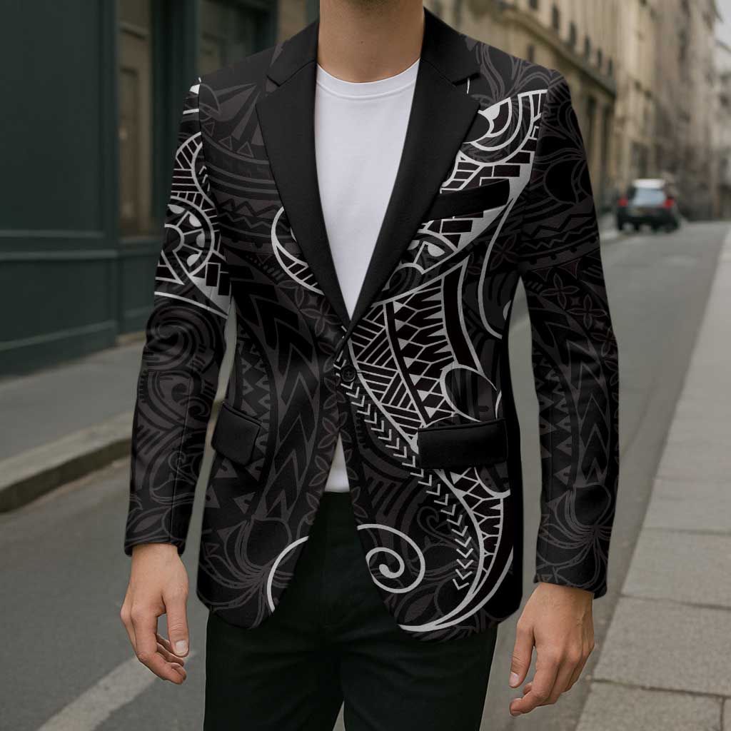 Black White Polynesian Tribal Blazer LT9 - Polynesian Pride