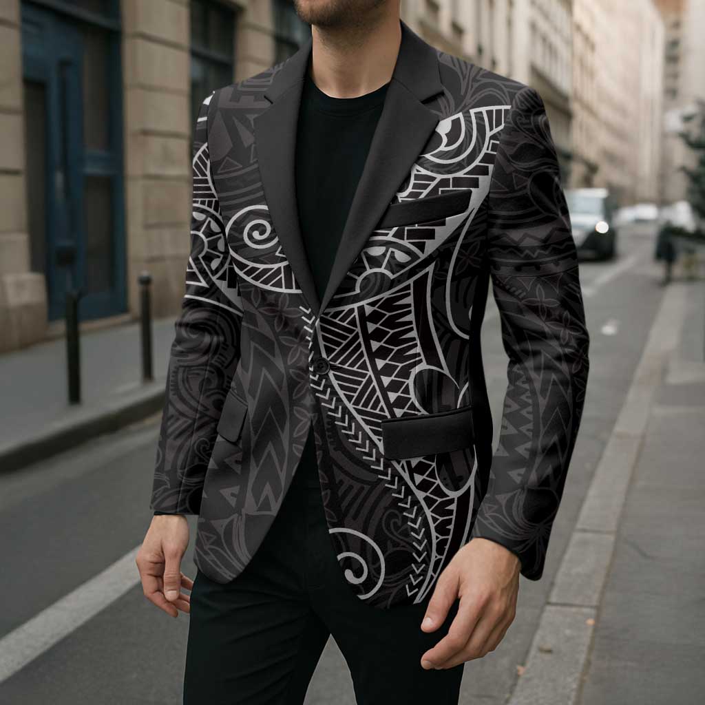 Black White Polynesian Tribal Blazer LT9 - Polynesian Pride