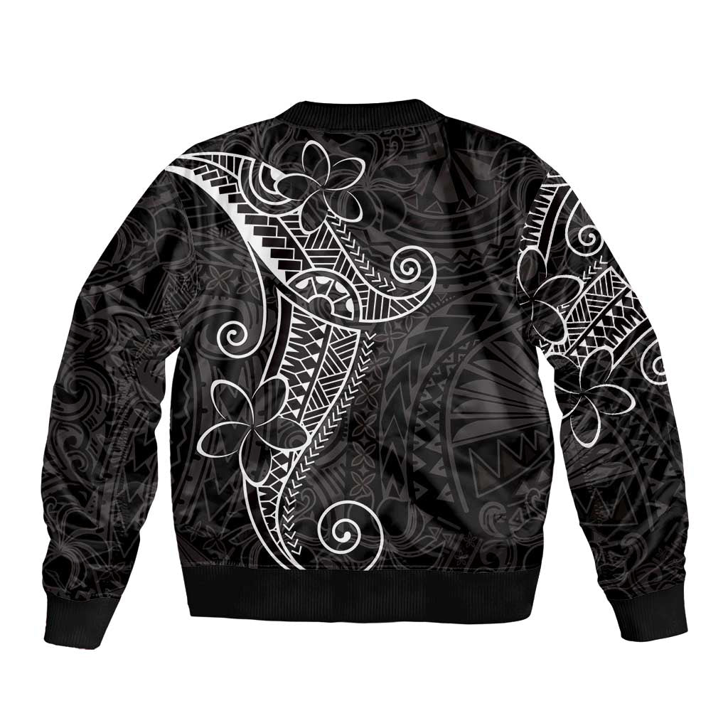 Black White Polynesian Tribal Bomber Jacket LT9 - Polynesian Pride