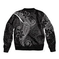 Black White Polynesian Tribal Bomber Jacket LT9 - Polynesian Pride