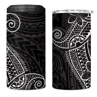 Black White Polynesian Tribal 4 in 1 Can Cooler Tumbler - Polynesian Pride