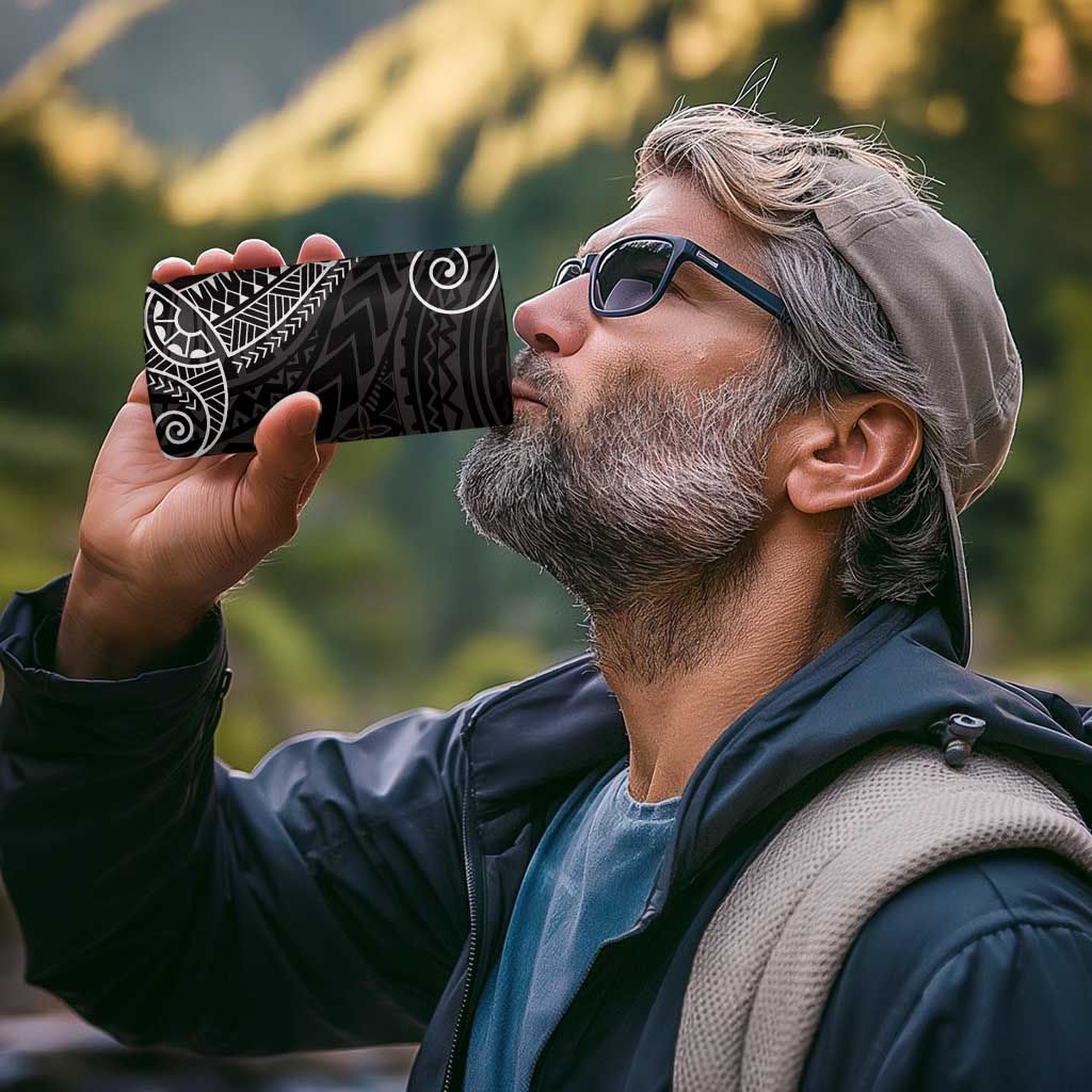 Black White Polynesian Tribal 4 in 1 Can Cooler Tumbler - Polynesian Pride