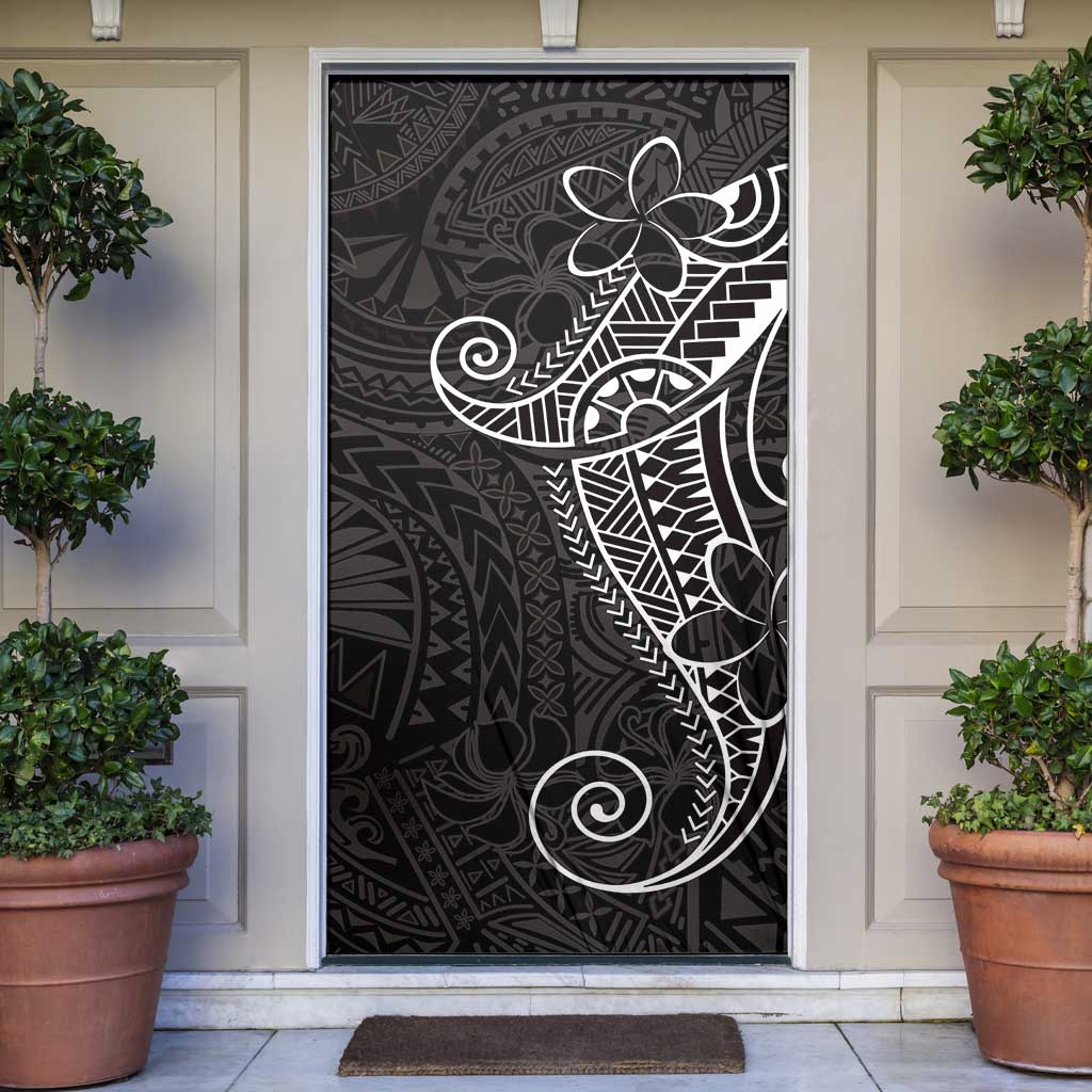 Black White Polynesian Tribal Door Cover - Polynesian Pride