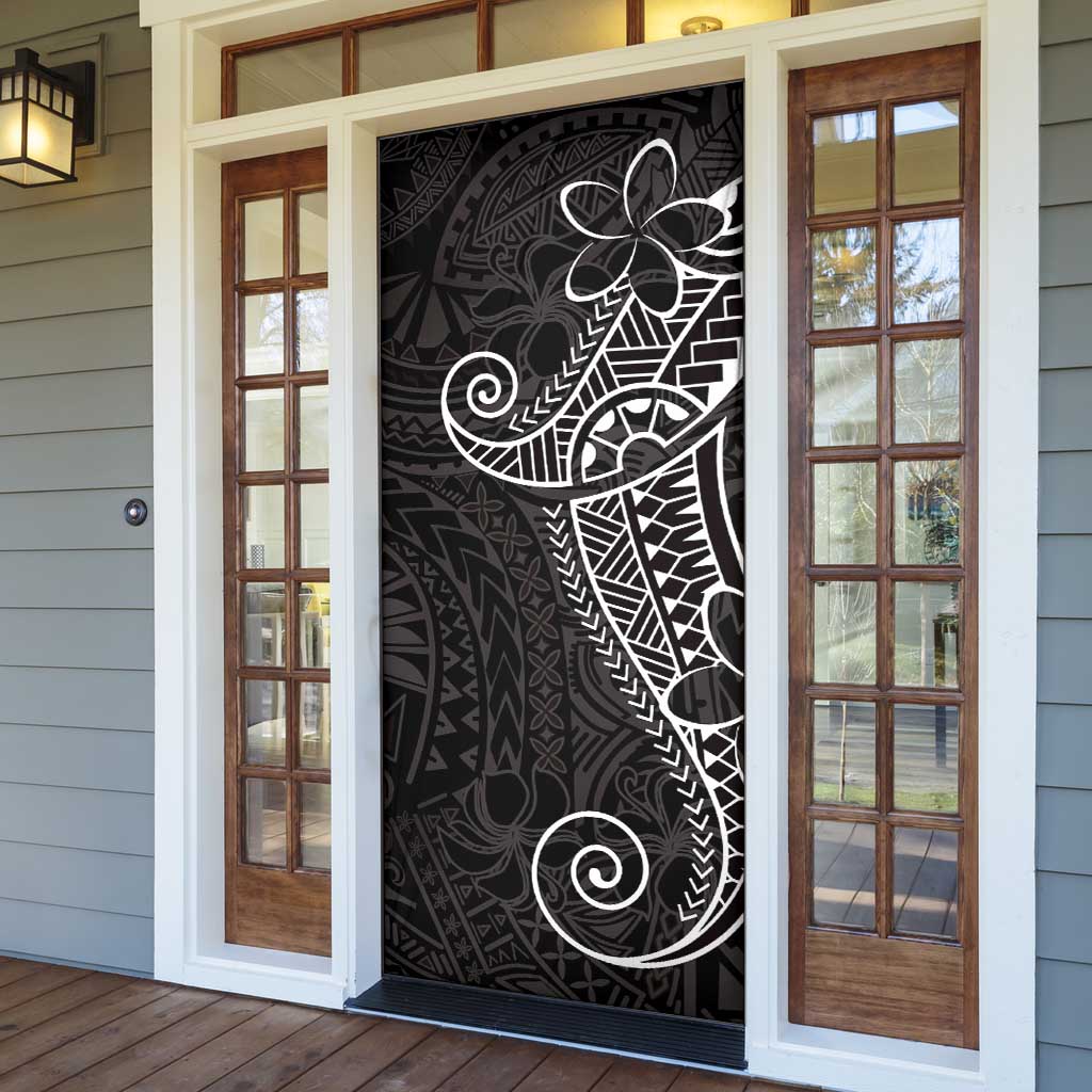 Black White Polynesian Tribal Door Cover - Polynesian Pride