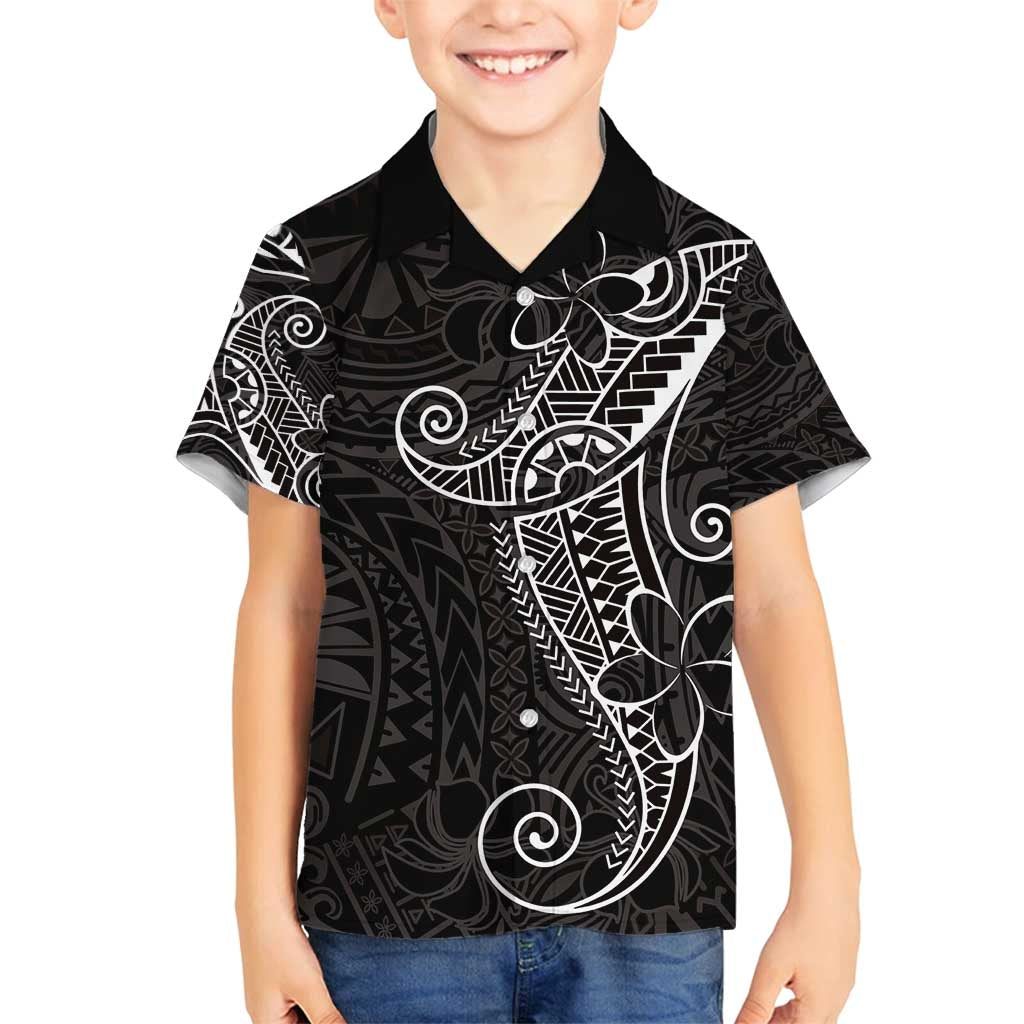 Black White Polynesian Tribal Family Matching Long Sleeve Bodycon Dress and Hawaiian Shirt - Polynesian Pride