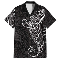 Black White Polynesian Tribal Family Matching Short Sleeve Bodycon Dress and Hawaiian Shirt LT9 Dad's Shirt - Short Sleeve White - Polynesian Pride
