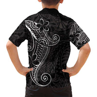 Black White Polynesian Tribal Family Matching Tank Maxi Dress and Hawaiian Shirt LT9 - Polynesian Pride