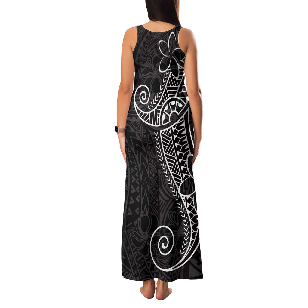 Black White Polynesian Tribal Family Matching Tank Maxi Dress and Hawaiian Shirt LT9 - Polynesian Pride