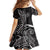 Black White Polynesian Tribal Kid Short Sleeve Dress - Polynesian Pride