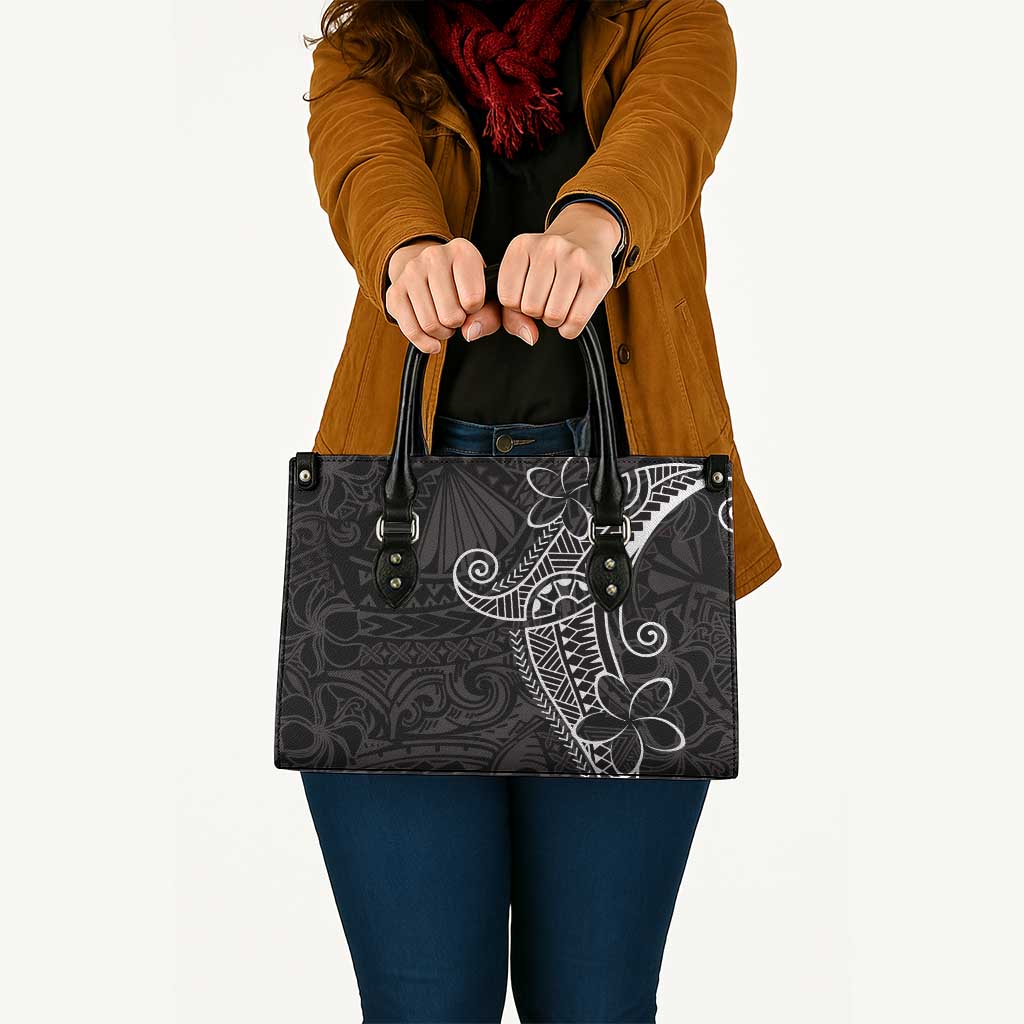Black White Polynesian Tribal Leather Bag - Polynesian Pride