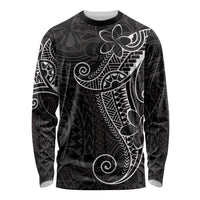 Black White Polynesian Tribal Long Sleeve Shirt LT9 Unisex White - Polynesian Pride