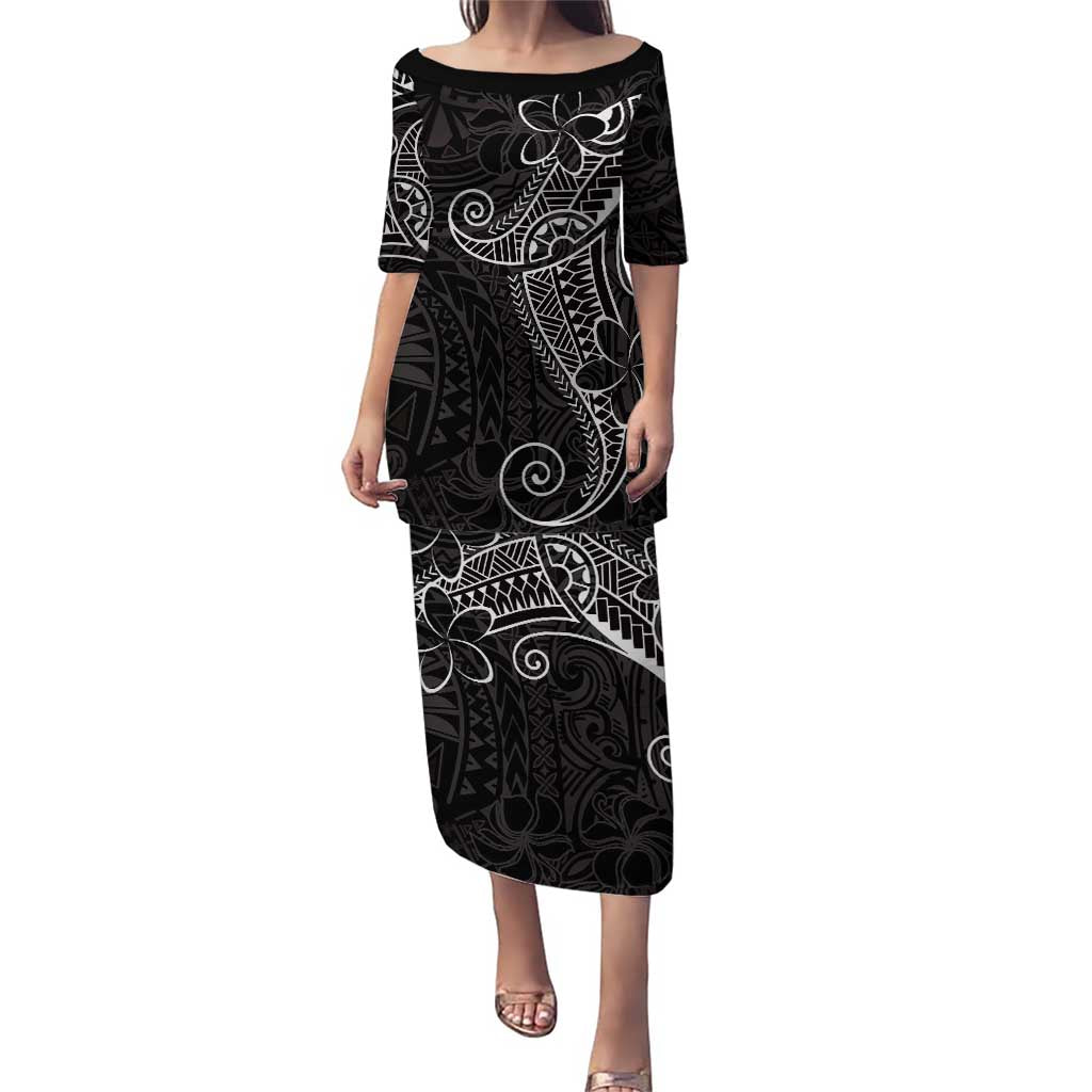 Black White Polynesian Tribal Puletasi - Polynesian Pride