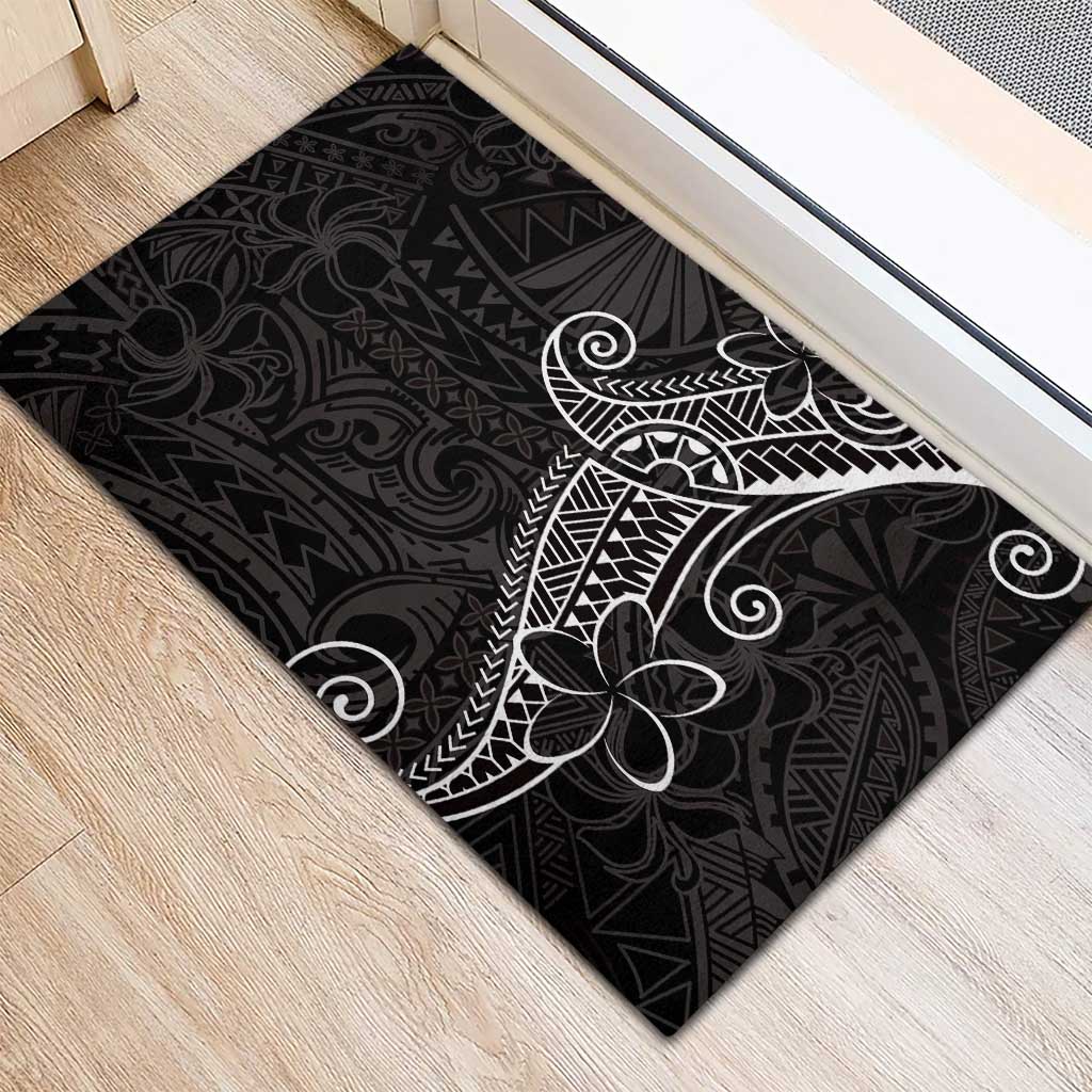 Black White Polynesian Tribal Rubber Doormat LT9 - Polynesian Pride