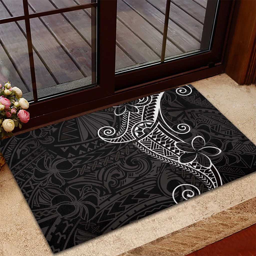 Black White Polynesian Tribal Rubber Doormat LT9 - Polynesian Pride