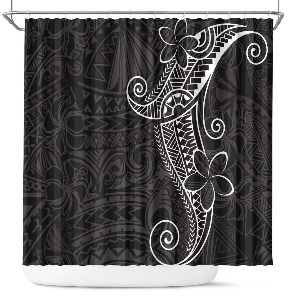 Black White Polynesian Tribal Shower Curtain - Polynesian Pride