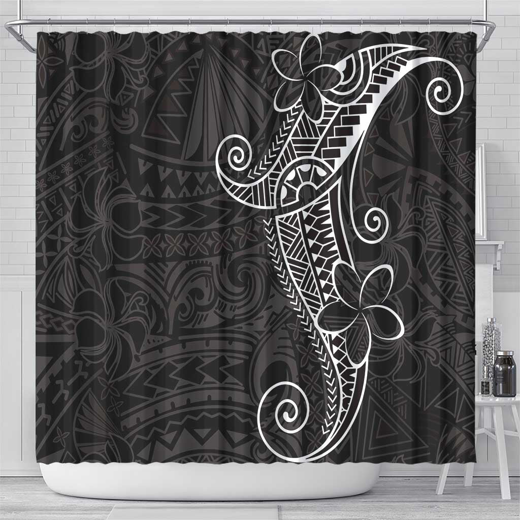 Black White Polynesian Tribal Shower Curtain - Polynesian Pride